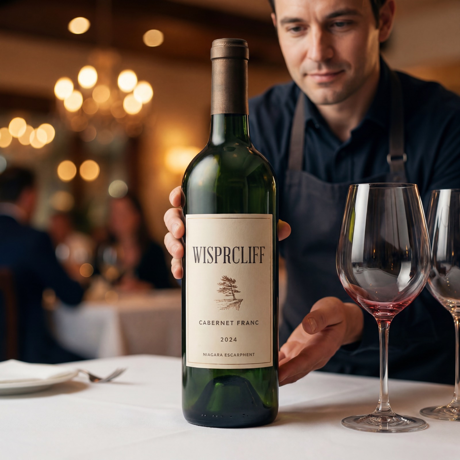 WisprCliff on the table at a fine restaurant
