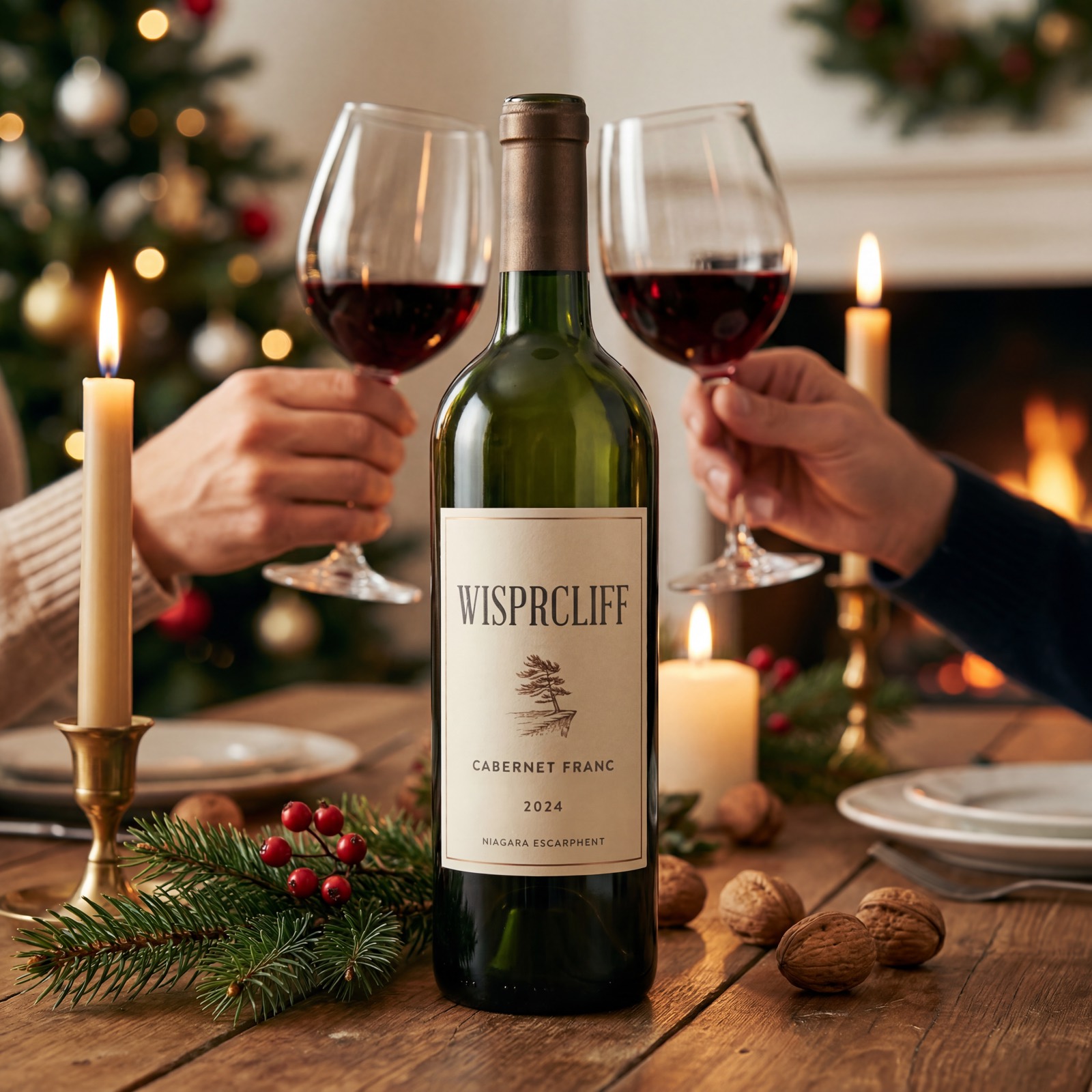 WisprCliff at a winter holiday table